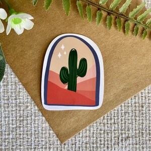 Desert Cactus Stickers / pegatinas de positividad para laptop stickers, stickers de plantas de cactus, calcomanías de tumbler sticker, night time desert sticker