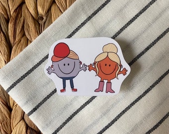 Little Miss and Mr. Men Hearing Aid Sticker | Pride in Hearing Impaired, Hard of Hearing, Hearing Loss, Audiology, Phonak Oticon Widex