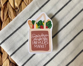 Farmers Market Sticker | eat local sticker, farmers market, veggies sticker, Laptop Decals, vinyl stickers, for Hydroflask and Laptops