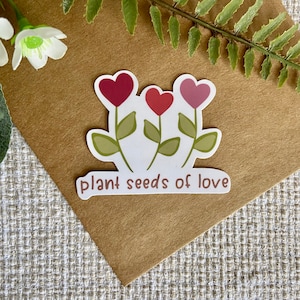 Plant Seeds of Love Sticker / plantas suculentas pegatinas de plantación, pegatinas de vida vegetal pegatinas de plantas portátiles, pegatinas de plantas