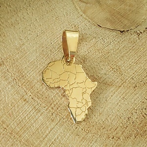 Gold Africa Map pendant, 14 carat for everyone who loves Africa
