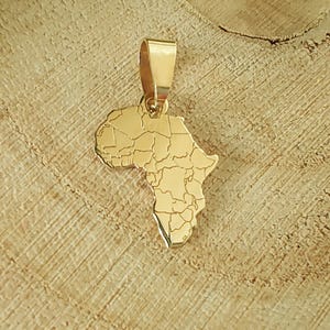 Gold-Afrika-Karte großer Anhänger, 14 Karat für alle, die Afrika lieben