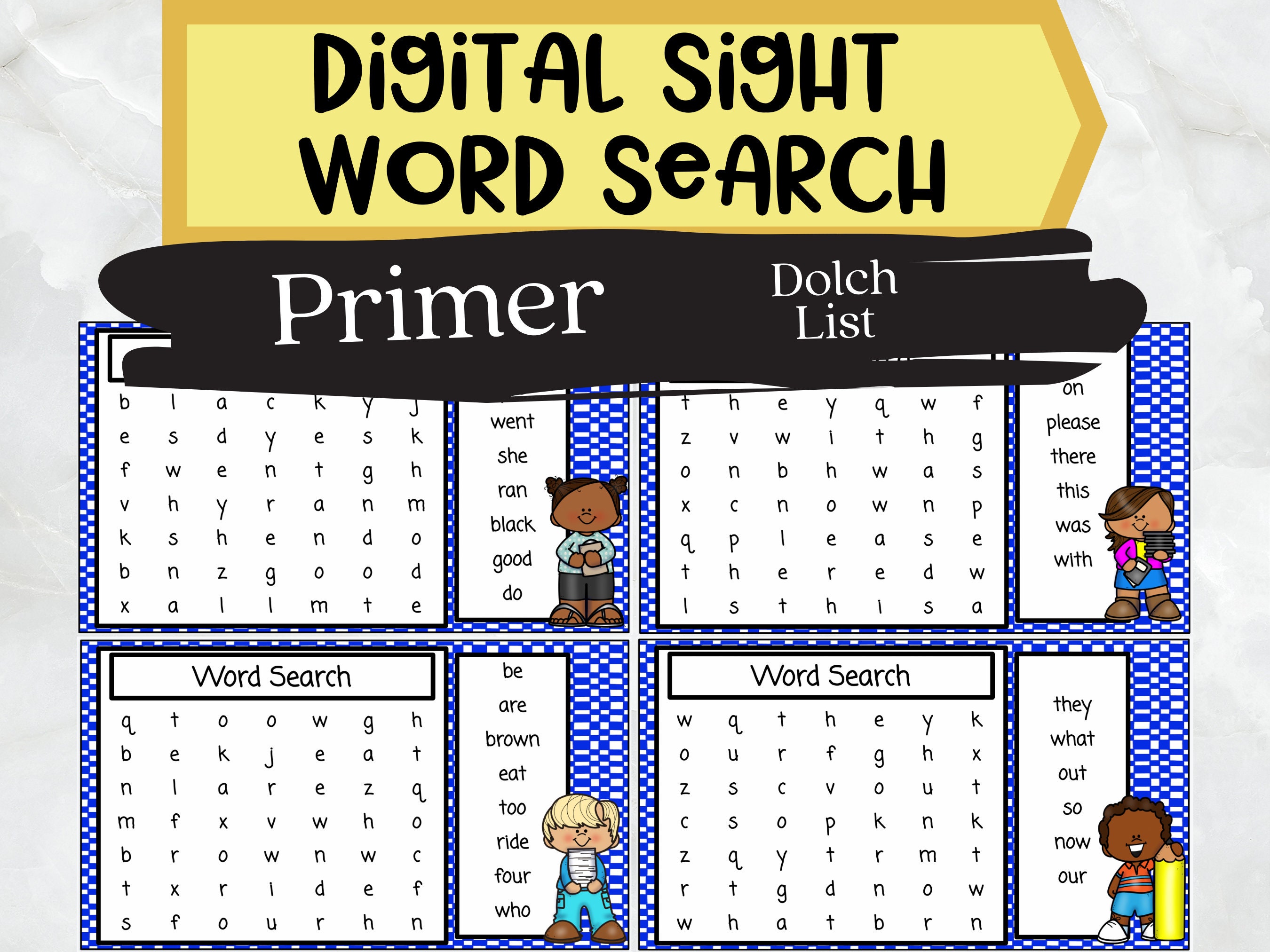 Digital Sight Word Search Primer Dolch Sight Word Practice - Etsy