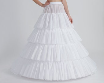 Jupon à queue pour robe de mariée/Jupon de mariée désossé longue queue Robe Aline/Jupe à crinoline pour robe de mariée/4 cerceaux, 6 cerceaux P-370 cm