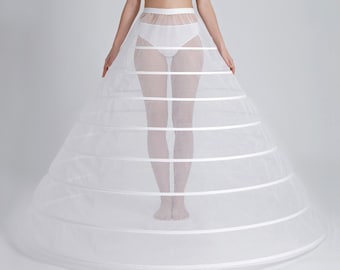 Mega Full Petticoat Crinoline Bridal Wedding Ball Gown Dress /Long Tail Boned Bridal Petticoat/ 8 Hoops, 490 cm, Stitch Bones