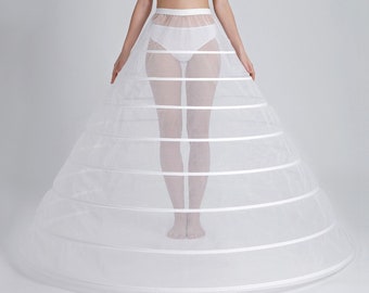 Mega Full Bridal Petticoat, 8 Hoop Long Tail Crinoline
