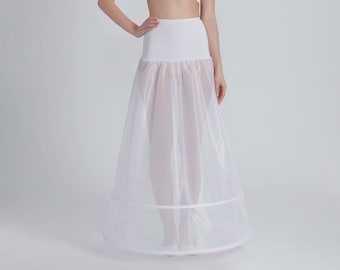 Enagua para vestido de novia con cola de marfil, crinolina con ballenas y 2 aros