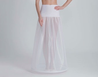 Ivory Bridal Petticoat with Long Tail, Aline Wedding Dress, Boned, 190 cm
