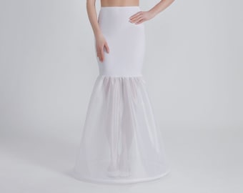Tailed Petticoat für Brautkleid / Brautkleid ohne Knochen / Petticoat, 1 Hoop / P- 190 cm