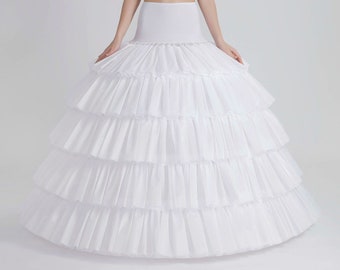 Mega Full Petticoat Crinoline Bridal Wedding Ball Gown Dress /Long Tail Boned Bridal Petticoat / Pettıcoat, 5 Hoops, 5 Ruffles, P-430 cm