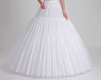 Mega Full Petticoat Crinoline Bridal Wedding Ball Gown Dress/Long Tail Stäbchen Bridal Petticoat / 7 Hoops, A Layer Faltenrock, P-460 cm