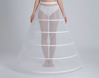 Aline Wedding Dress Crinoline Petticoat /Ball Gown Bridal Petticoat/Crinoline Bridal Wedding Gown /5 Hoops, Stitch Bones / P-370 cm