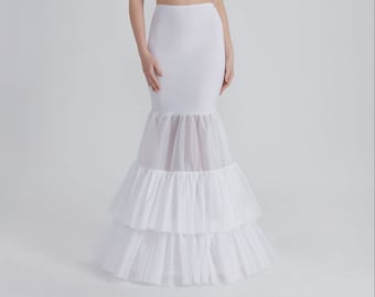 Petticoat for Wedding Dress/ Petticoat Skirted / Wedding Gown Petticoat with Ruffles, Hoops and Bones/ 2 Hoops, 2 Ruffles/ P- 190 cm