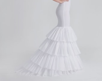 Meerjungfrau Kleid Leichter Petticoat mit Schwanz/Petticoat zum Brautkleid/Petticoat mit Rock/Hochzeitskleid Petticoat/2 Hoop,5 Rüschen/Petticoat zum Brautkleid/Petticoat/Petticoat/5 Rüschen/Petticoat/2 Hoops