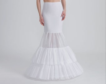 Petticoat for Wedding Dress/ Petticoat Skirted / Wedding Gown Petticoat, Hoops and Bones/Mermaid Wedding Dress 2 Hoops, 2 Ruffles/ P-230 cm