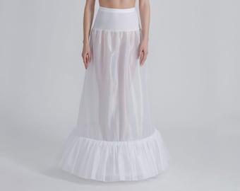 Ivory Tailed Wedding Petticoat, A-Line Bridal Crinoline (190cm)