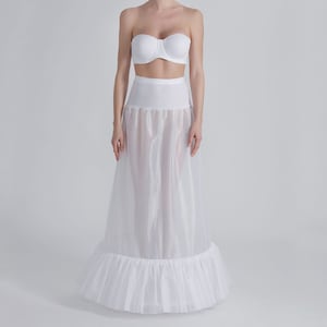 Tailed Petticoat for Wedding Dress/Long Tail Boned Bridal Petticoat / Pettıcoat, 2 Hoops, 1 Ruffle P-190 cm