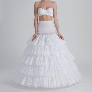Tailed Petticoat for Wedding Dress/Wedding Dress Crinoline Multi-Layer Petticoat / Ball Gown Bridal  Ruffles 5 Hoops, 5 Ruffles P-370 cm