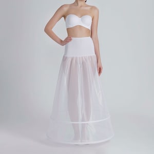 Enagua para vestido de novia con cola de marfil, crinolina con ballenas y 2 aros