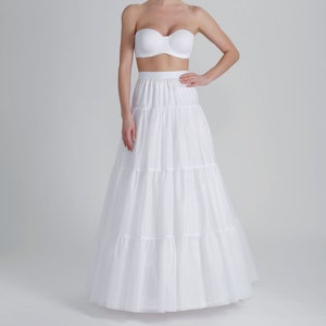 Tailed Petticoat for Wedding Dress/Long Tail Boned Bridal Petticoat / Pettıcoat, 2 Hoops, A Layer Wrinkled Skirt/ P-190 cm