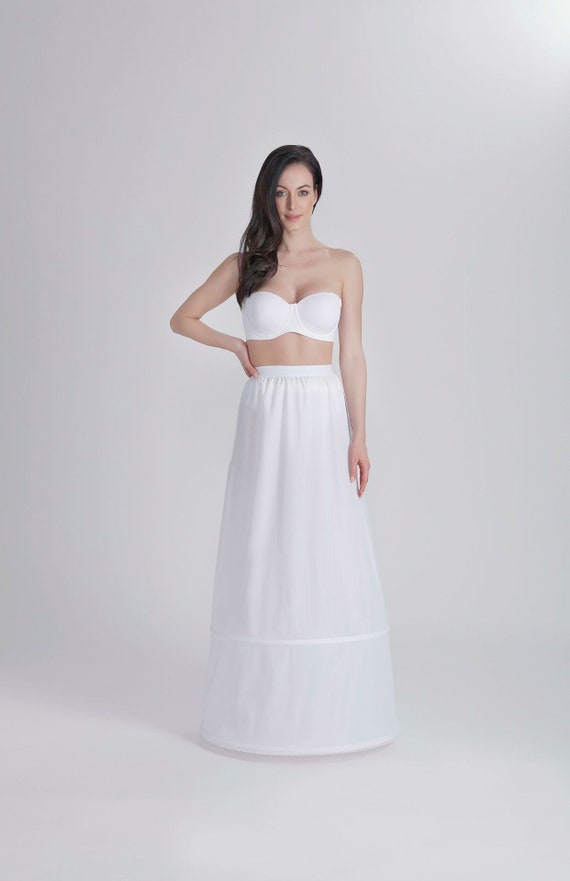 a line dress with petticoat Ivory A-Line 190 cm, Two Hoop Bridal Crinoline Ruffle, Wedding Underskirt Perfect for achieving a flawless bridal look on your wedding day. PrettyQueen Women 6 Hoop 6