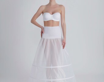 A-Line Wedding Dress Petticoat, 3 Hoop Bridal Underskirt, Ivory