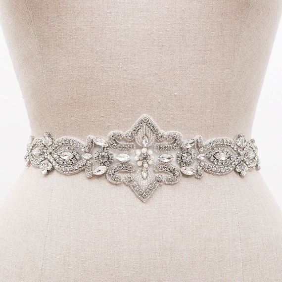 Buy MKMODAATELIER Wedding Belt Oraganza Ribbon, Rhinestone Belt