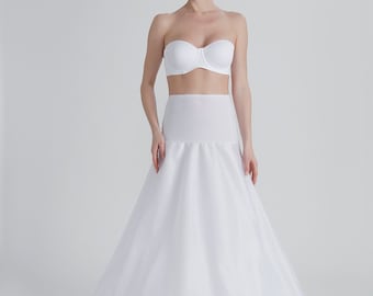 Jupon ligne A pour robe de mariée/jupon de mariée en tulle pour robe Aline/corsage élastique, 2 cerceaux, surjupe en satin, 270 cm