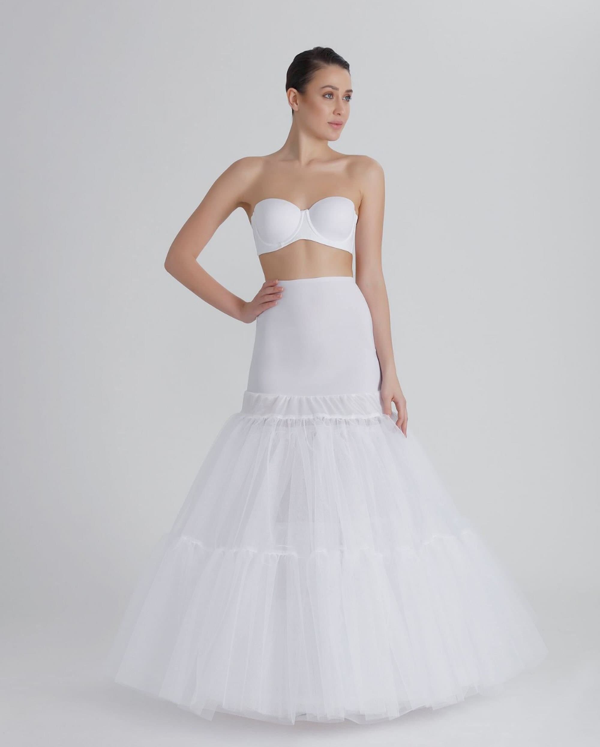 JenPen Wedding Gown Underskirt Drawstring Bride Buddy White Bridal Underskirt for Dresses Toilet Petticoat for Wedding Dress