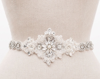 MKMODAATELIER Ceinture de mariage en ruban d'origan, Ceinture en strass et perles, Ceinture de mariée écharpe, Ceinture en cristal, Ceinture de demoiselle d'honneur, Ceinture pour robe de mariée