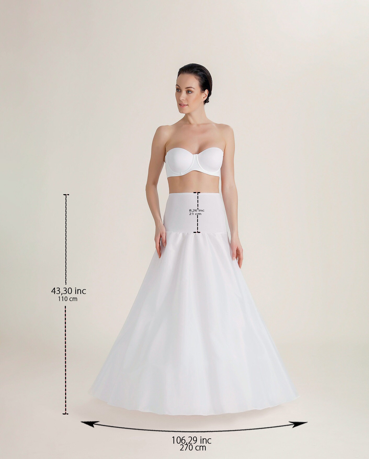 ワンピース DRESS WITH PETTICOAT A Line Petticoat for Wedding Dress/tulle Bridal Petticoat