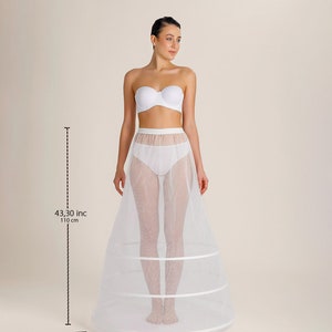 Tailed Petticoat for Wedding Dress/Long Tail Boned Bridal Petticoat / Pettıcoat, 3 Hoops, Stitch Bones/ P 270 cm image 4