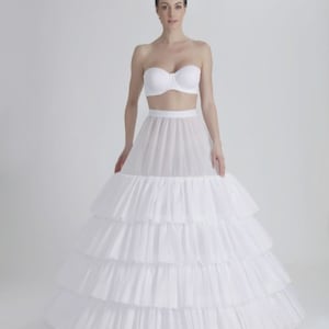 Wedding Dress Crinoline Multi-Layer Petticoat / Ball Gown Bridal Petticoat with Ruffles, Wedding Ball Gown Dress 5 Hoops, 4 Ruffles P-400 cm