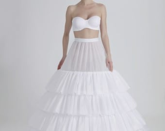 Ivory Wedding Dress Petticoat, Ball Gown Crinoline, 5 Hoops, Ruffled 400cm