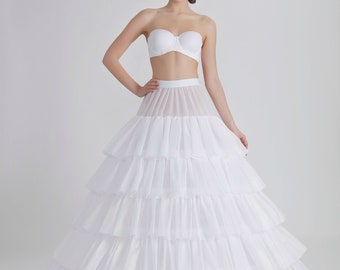 Tailed Petticoat for Wedding Dress/Long Tail Boned Bridal Petticoat /Pettıcoat, 5 Hoops, 5 Ruffles P-430 cm