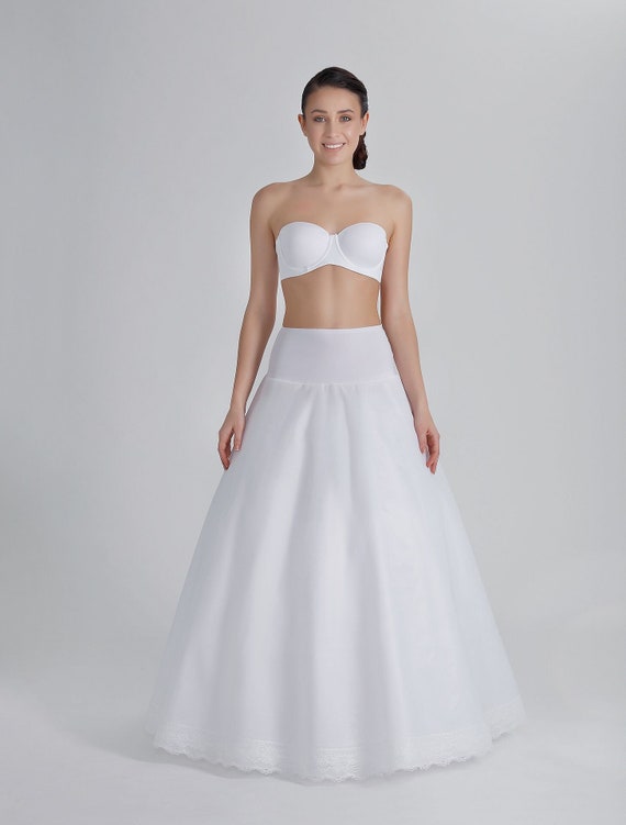 A Line Without Hoops Tulle Petticoat/tulle Bridal Petticoat for Aline  Dress/elastic Corsage, Satin Overskirt, 190 Cm 