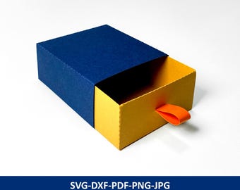 Szablon pudełka z szufladą SVG, Pudełko zapałek SVG, Szablon pudełka przesuwnego, Pudełko na prezent, Natychmiastowe pobranie, Miniaturowe pudełko z szufladą SVG