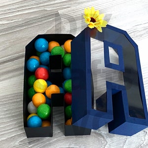 3D Alphabet boîte Svg, modèles 3D lettres Alphabet SVG, A-Z lettre 3D Alphabet boîte Shaker Svg, boîte-cadeau avec fichier visible à l'intérieur pour Cricut