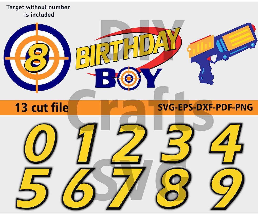 Target Svg, Birthday Boy SVG Png Pdf Dxf, Shooting Target Cut File for ...