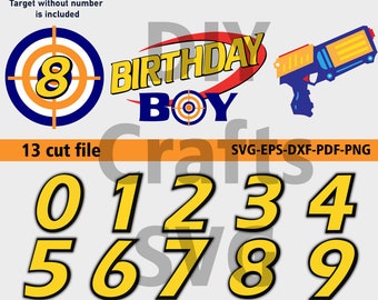 Target Svg, Birthday Boy SVG Png Pdf Dxf, Shooting Target Cut File For Cricut, Bundle Of Birthday Boy Svg, Number File For Cutting Machine