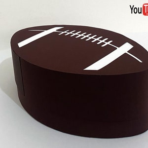 Caixa de presente de bola de futebol Svg, bola de futebol americano 3D Svg, caixa de bola de futebol Svg, arquivo de corte de caixa de presente de amante de futebol, caixa de doces de futebol