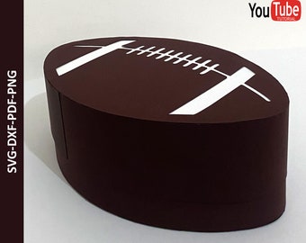 Fußball Geschenkbox Schneidedatei, 3D American Football Ball Schneidedatei, Fußball Ball Box Schneidedatei, Fußball Liebhaber Geschenkbox Cut File, Fußball Süßigkeitsbox