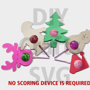 Weihnachten Lollipop Halter SVG, Schneemann Lollipop SVG, Rentier und Baum Lollipop SVG, Santa Lollipop, machen Weihnachtsgeschenke für Kinder