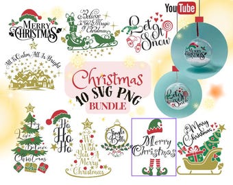 10 Christmas SVG Png Bundle, Christmas Santa, Christmas Cricut SVG Png, Colourful Glitter Christmas Png, Christmas Png, Christmas Shirt Png