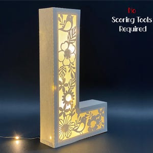 3D alfabet bloemen vak Svg, A-Z lantaarn letters alfabet SVG-sjablonen, 3D alfabet vak Shaker dxf, geschenkdoos met zichtbaar bestand binnen