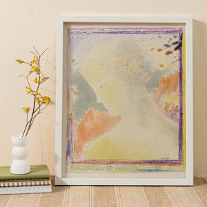 Vintage Wall Art | Instant Download Printable Art | Pastel Art Print | Beatrice by Odilon Redon