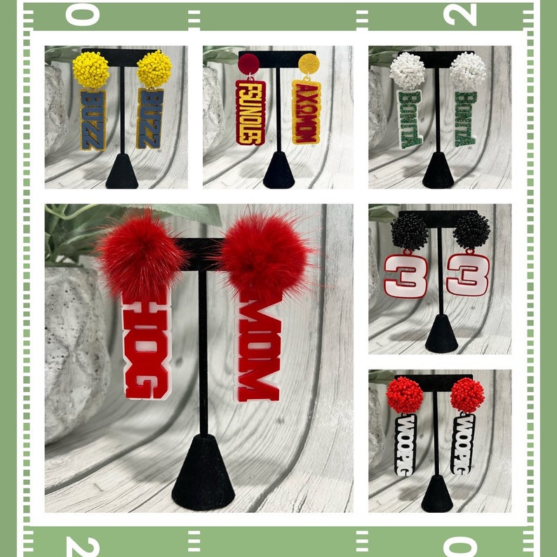 Custom Team Earrings GAME DAY EARRINGS Custom Earrings Etsy