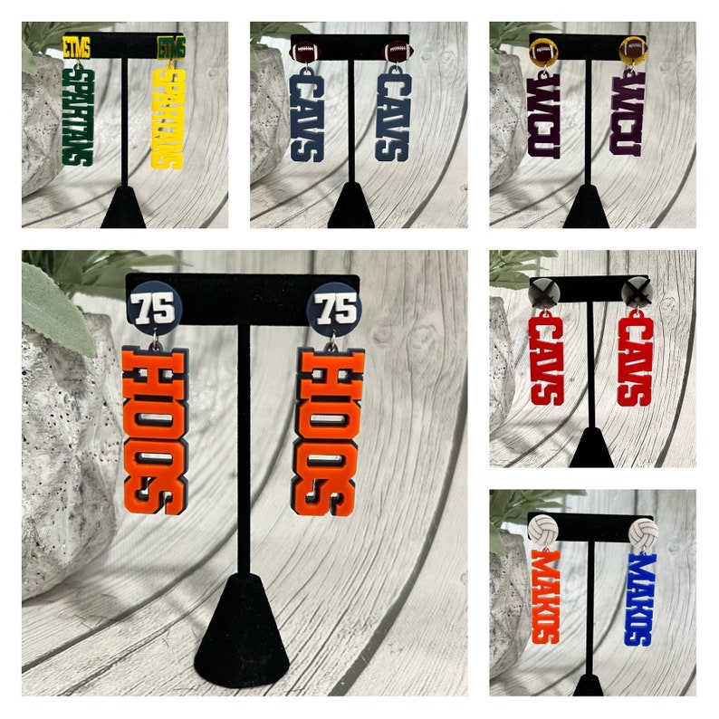 Custom Team Earrings GAME DAY EARRINGS Custom Earrings Etsy