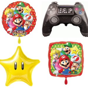 Super Mario Bros Balllon versch. Sorten,  Heliumballon, Folienballon, Luftballon