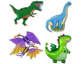 Dinosaurier. Dino, Tiere, Drache, Ballon versch. Modelle Ø 85-110cm, Folienballon, Heliumballon, Luftballon,